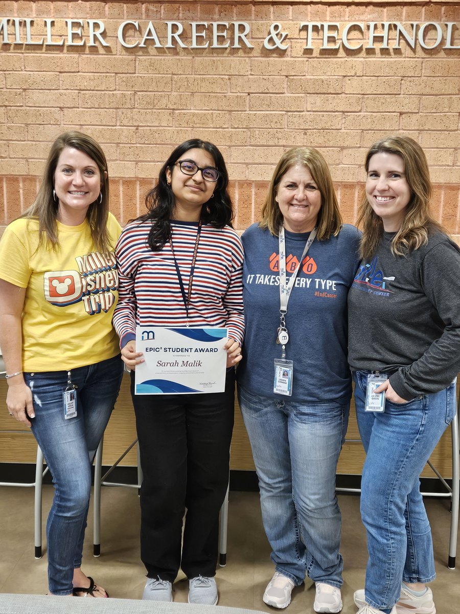 Congratulations to our other April EPICC student award winners: Elizabeth (Film/English III), Ian (Vet Med) & Sarah (Clinical Rotations). These students have also been fantastic role models of our campus core values. We appreciate your hard work! @THS_Mustangs @JhsWarriors