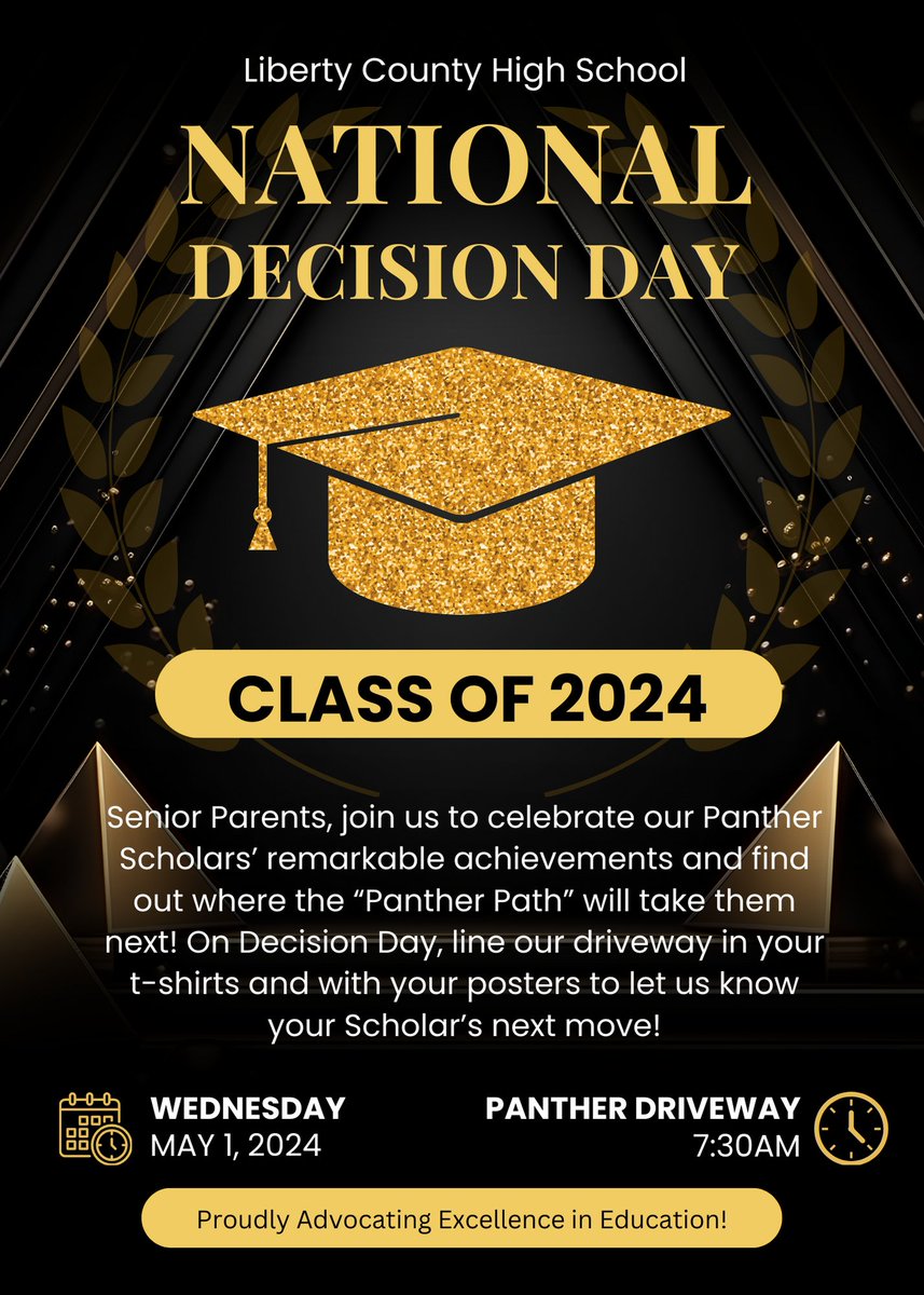 🎓 Liberty County High School celebrates National Decision Day on May 1, 2024! 🎉
