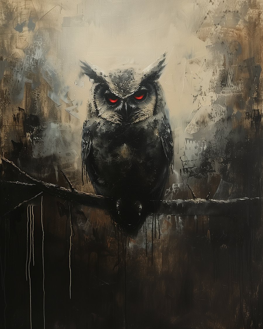 Eyes of Ember

-

#moodyart #darkowl #owl #darkacademia #darkaesthetic #retrohorror #horror #aiartist #midjourney #aiartcommunity #horrorart #darkart #forest #oilpaint #gothart #aiart #darkpainting #midjourneyart #gothicpainting