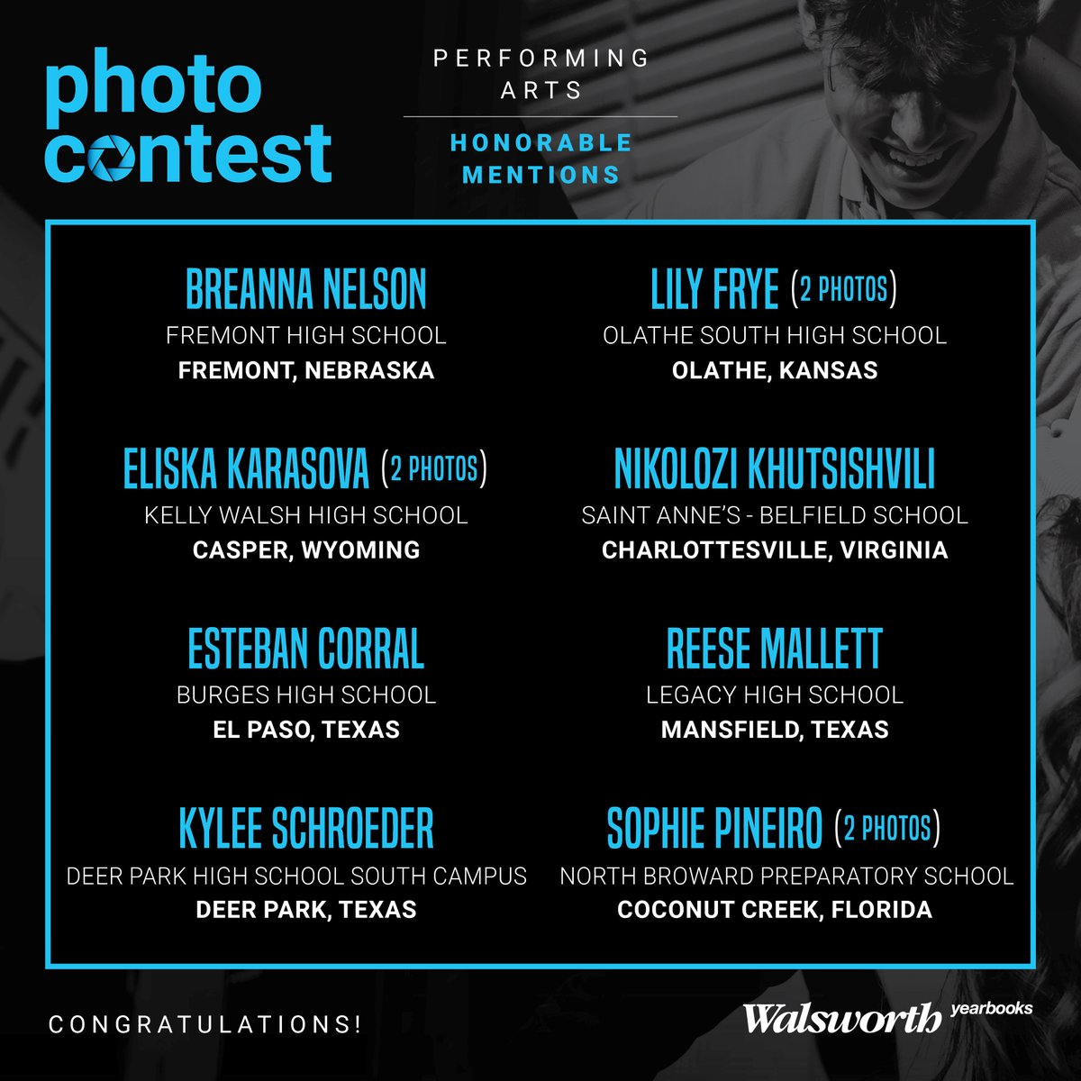 Congratulations to these students for being awarded an Honorable Mention in our 2024 Photo Contest! To see all the award-winning photos, check out our gallery at walsworthyearbooks.com/galleries/2024…. #Walsworth #Yearbooks