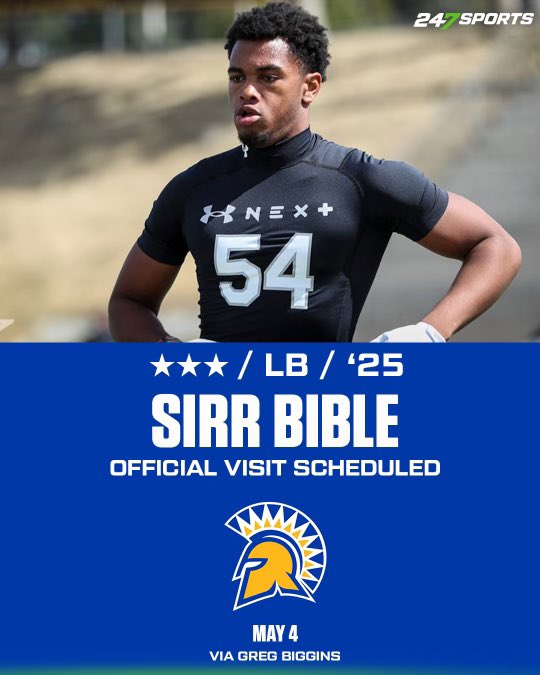 Official Visiit May 4th @SanJoseStateFB @ken_niumatalolo @CoachBojay @TheBecaPerez @MillikanHSFB @RomeoPellum @bruce_bible