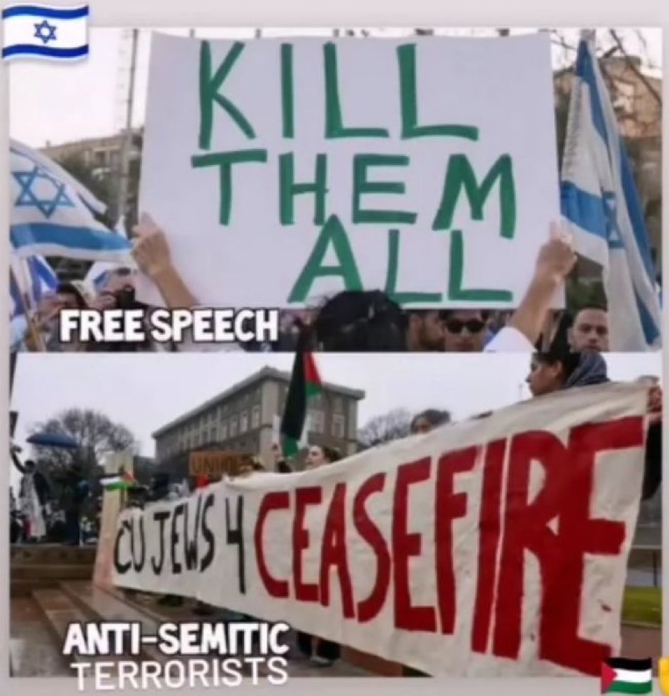 The top one is simply free speech. 

The bottom requires the national guard to be mobilised.