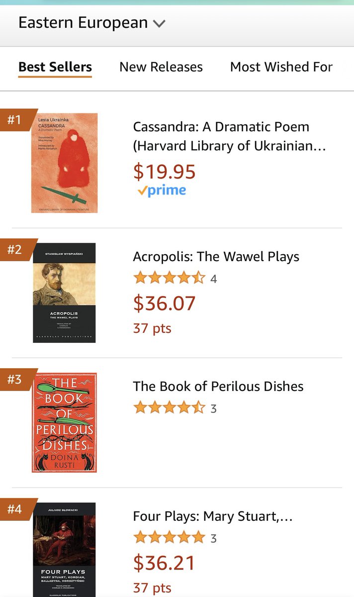 Also, “Cassandra” has made no. 1 in Eastern European Dramas & Plays on @amazonbooks! See here: a.co/d/j0sZwiA @HURI_Harvard #huribooks