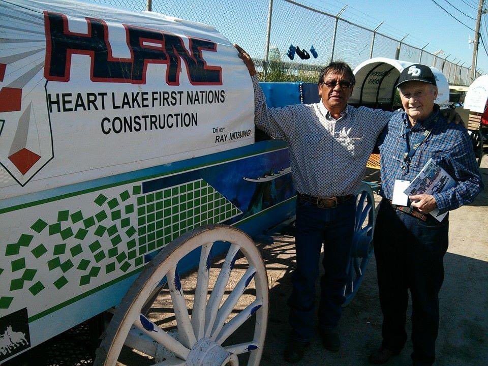 Sad to hear of the passing of Ray Mitsuing, a @cpcaracing driver for years and a mainstay competing at the Rangeland Derby during the @calgarystampede.

Mitsuing is from Loon Lake, Sask., the same hometown as my dad Ed. Both are pictured here during a visit to the barns  in 2014.