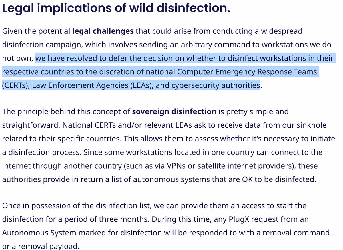 Unplugging PlugX: Sinkholing the PlugX USB worm botnet by @sekoia_io ; good approach by delegating the decision for disinfection to local CSIRTs/LEA ; also interesting to see a link with another event in botvrij.eu MISP feed 
blog.sekoia.io/unplugging-plu…