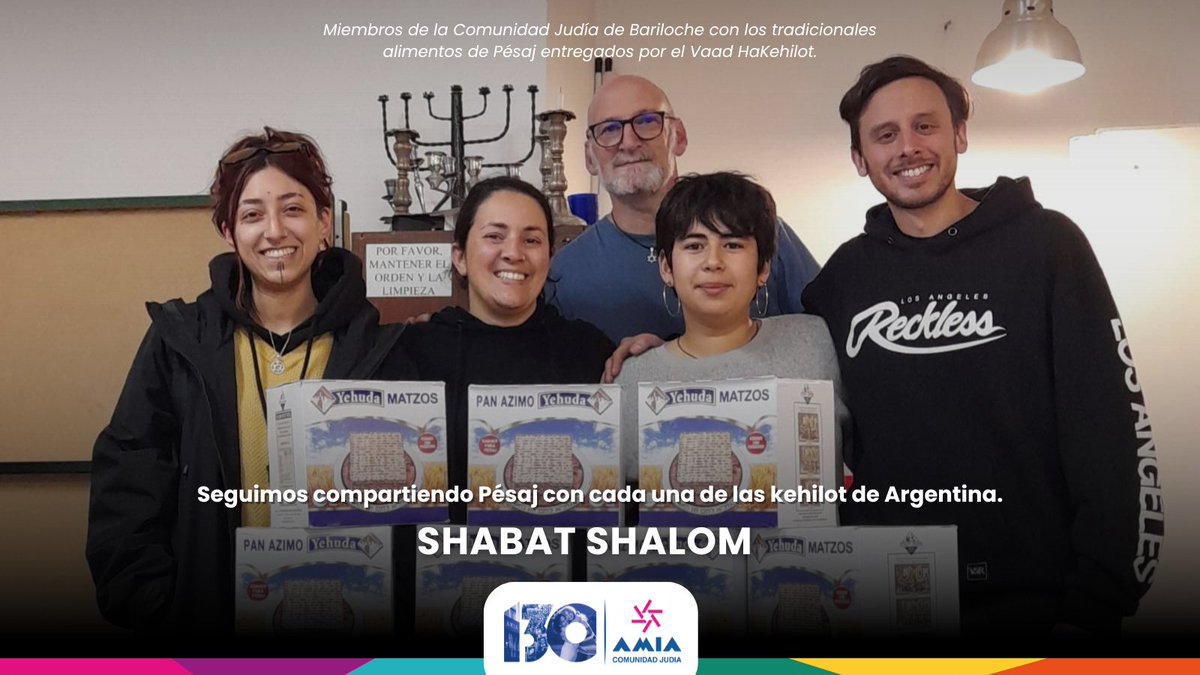 Continuamos transitando los días de #Pesaj y lo hacemos con la inmensa alegría de haber llegado, a través de nuestro @VaadHakehilot, a todas las comunidades judías de nuestro país para acompañar esta celebración. Shabat Shalom!