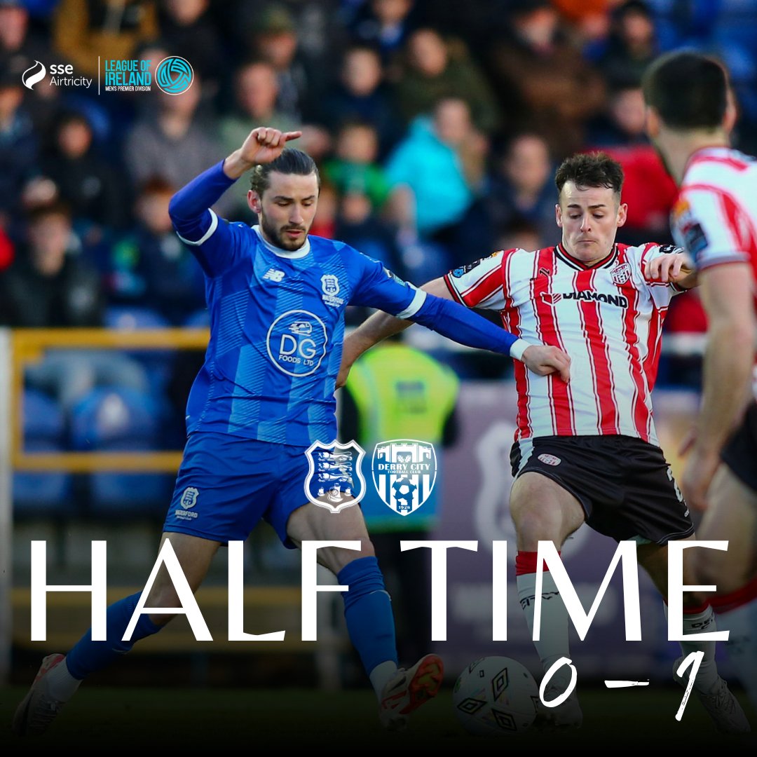 The visitors lead at the break.

#WaterfordFC