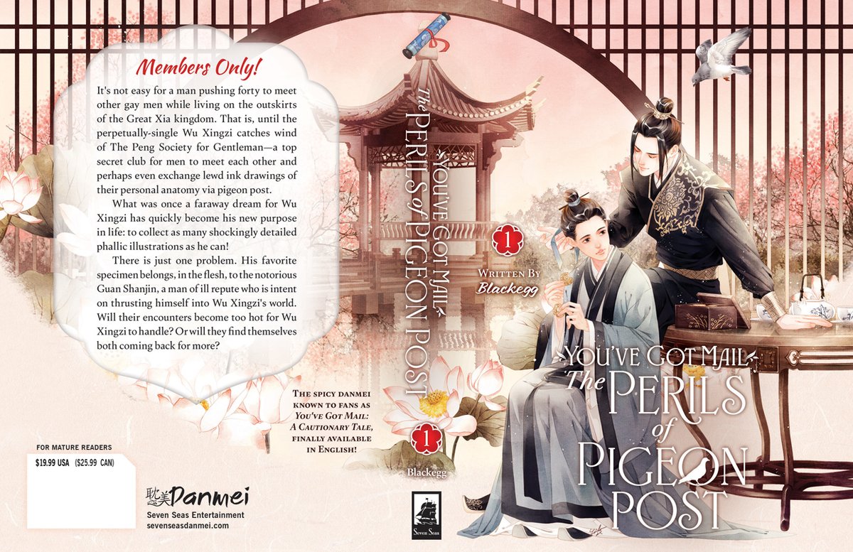 gomanga's tweet photo. New #danmei cover reveal! ✨ YOU’VE GOT MAIL: THE PERILS OF PIGEON POST – FEI GE JIAO YOU XU JIN SHEN (NOVEL) Vol. 1 by Blackegg—cover art by Leila + interior art by Ninemoon! #SevenSeasDanmei
Out in English print/digital in August—pre-order now:
https://t.co/ijcjGHnFjI https://t.co/VOlb27lrnr