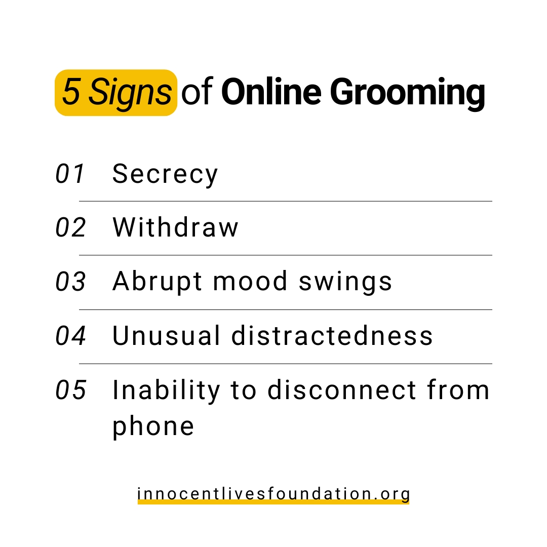 Kids are vulnerable online. Knowing the signs of grooming can help you stop it. Let's spread awareness and keep our communities safe together! #Iam4ILF