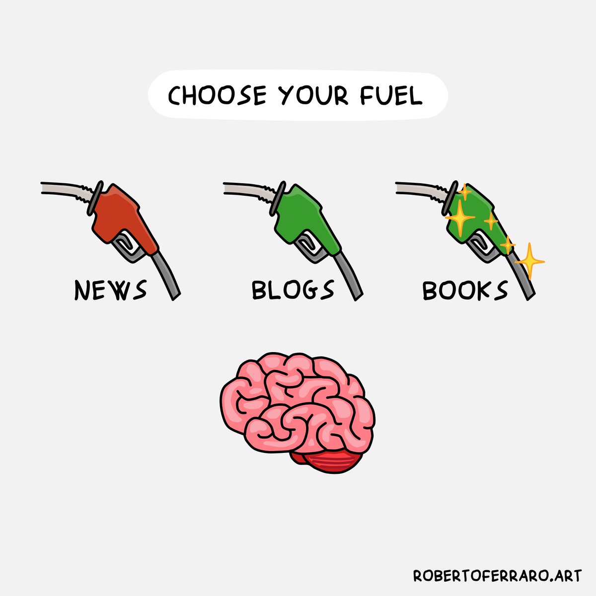 What are we refilling our brains with? Books allow us to tap into the wisdom and experiences of others, gaining insights and knowledge that would otherwise take us years to acquire on our own.