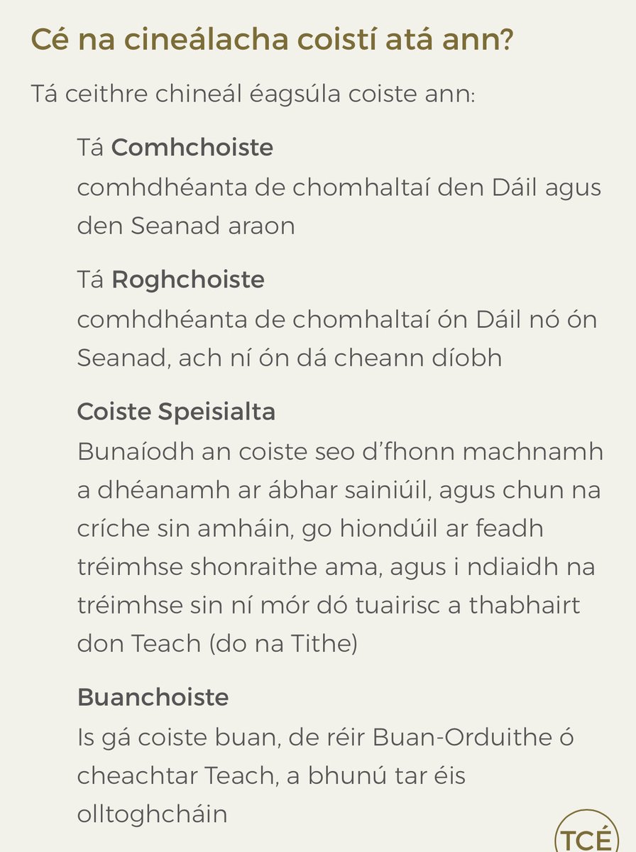 Parlaimint na hÉireann * Maidir le Coistí Cad is Coistí Oireachtais ann agus Cén fáth a m-bunaítear iad - ⁦@rte⁩ ⁦@RTERnaG⁩ @CnaG ⁦@TG4TV⁩ ⁦@UdarasnaG⁩ ⁦@GalwayCoCo⁩ ⁦@raidiofailte ⁦@NuachtRTE⁩ ⁦@uniofgalway⁩ ⁦@AcadamhOnaG⁩