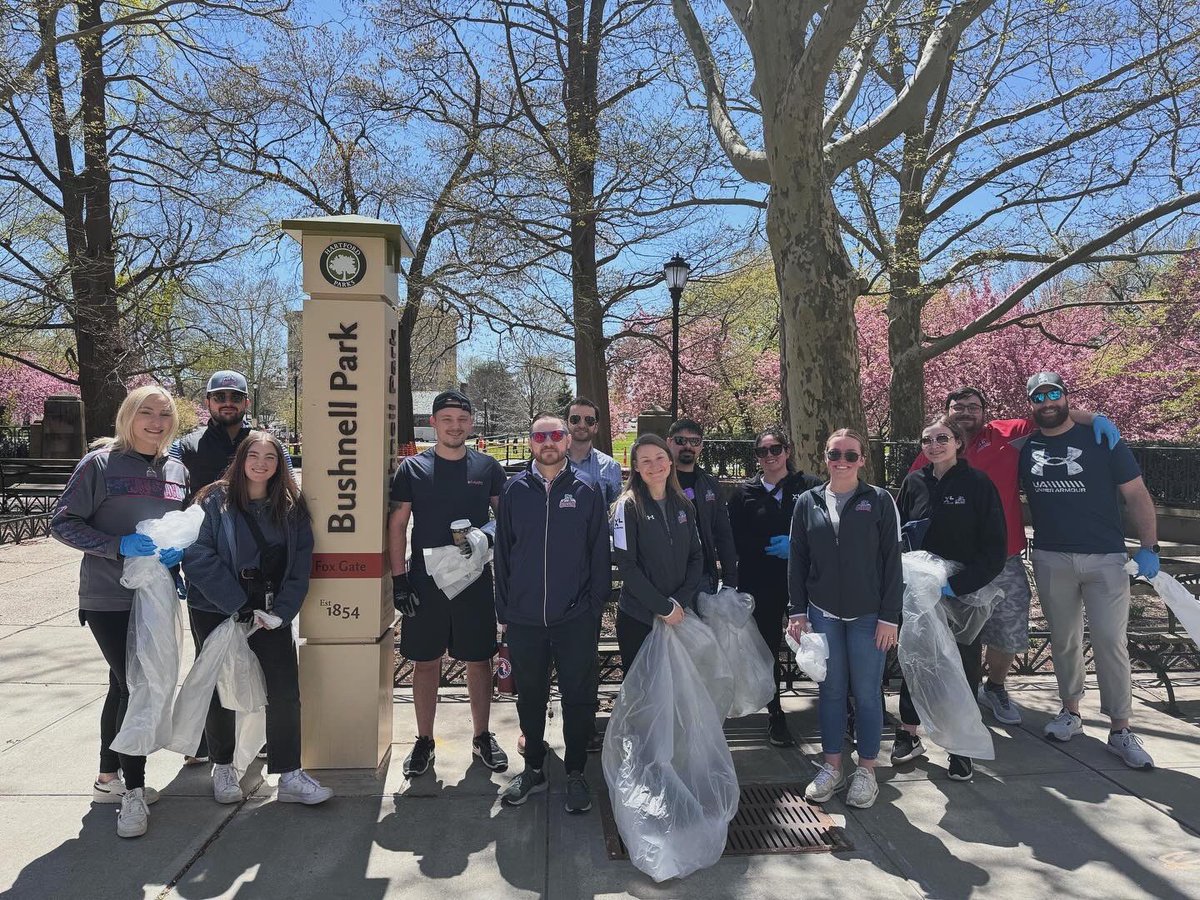 Our staff spent the day celebrating #EarthMonth by helping beautiful Bushnell Park, a park in downtown Hartford 🌳