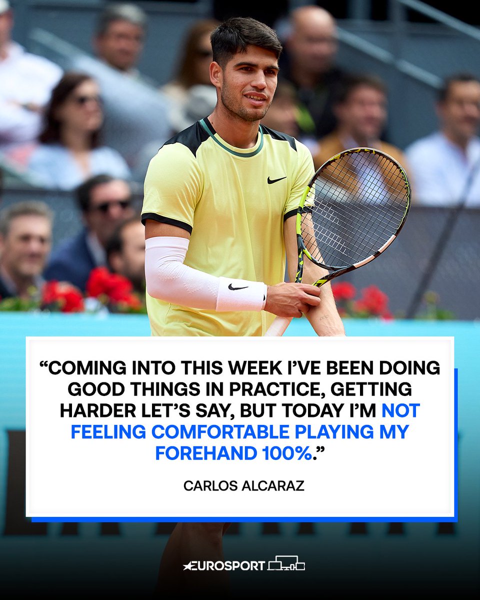 Despite a winning return to competition, Carlos Alcaraz admits he's still not confident in his injured right arm 😬 #mmopen