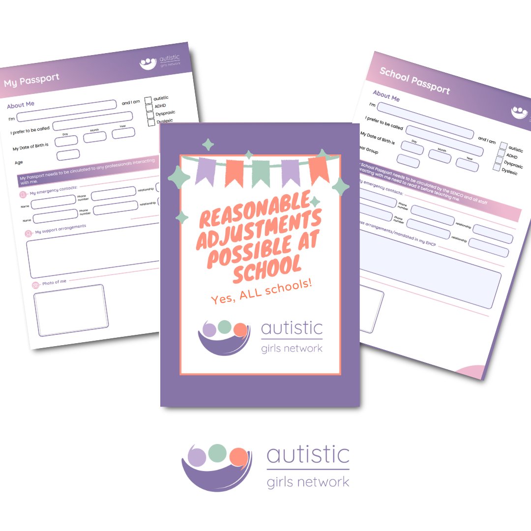 Find free resources and templates on our website including school and home educated / not attending school passports that can be used to support in both professional and social settings. autisticgirlsnetwork.org/downloads/ #Autistic #AutismSupport #ReasonableAdjustments