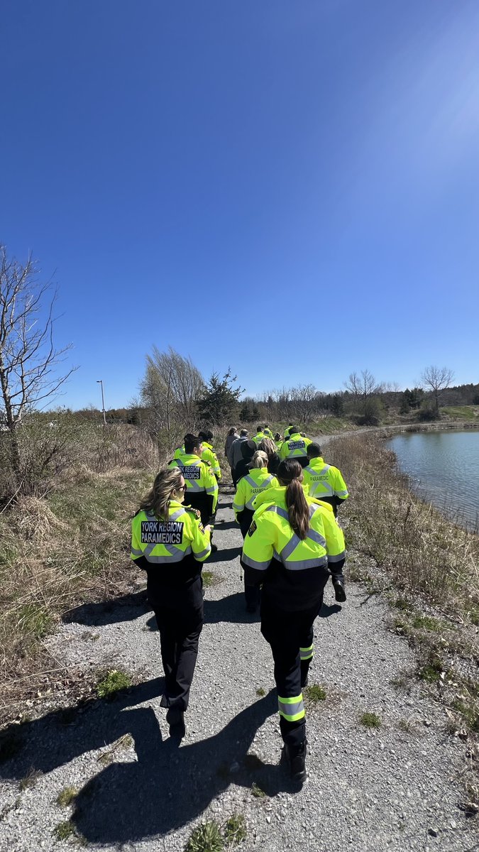 Out on a #WellnessWalk with our new recruits today! Building strong, resilient #Paramedics starts with nurturing both body and mind. 🚑
