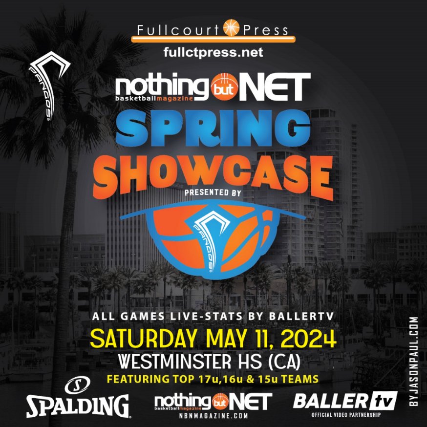 2024 @NBNMagazine Spring Showcase presented by @FCPPangos set for Sat May 11th at Westminster HS/CA (3 courts). Spots open for 17u, 16u & 15u AAU teams. All games live-streamed by @BallerTV Register your teams online at: Fullctpress.net @FrankieBur @BeachCityHoops