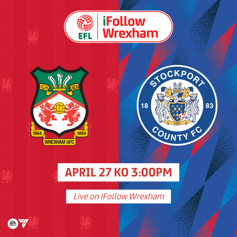 Wrexham_AFC's tweet photo. Watch our final game of the 2023/24 season wherever you are in the world, on iFollow Wrexham! 📺

🔴⚪ #WxmAFC