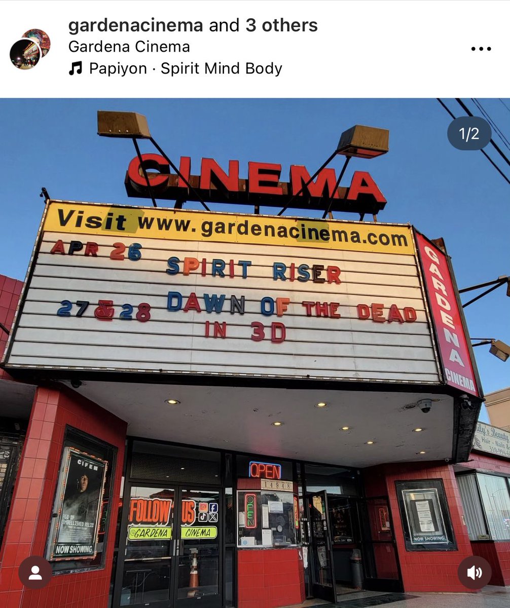 My movie Spirit Riser plays <a href="/GardenaCinema/">Gardena Cinema</a> tonight at 7!