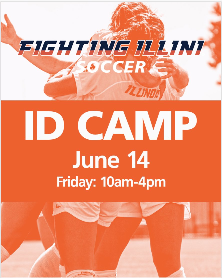 This has been a fantastic ID Camp for us the last couple years...looking forward to our @IlliniSoccer June 14th ID Camp again this year. Sign up while you still can! #ILLINI | #FamILLy fightingillinisoccercamps.com