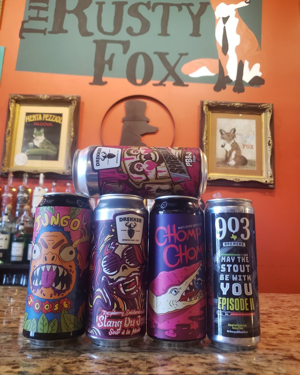 New arrivals! Raspberry snickerdoodle,  PB&J, Berry Cheesecake, Maui Wowie Jungo Joose, and Episode 2 of 903 May the Stout Be With You.

#rustyfox #SterlingIL #dixonillinois #SaukValley #rockfalls #craftbeerlover #craftbeerlife #craftbeer #craftbeercommunity #drekkerbrewing