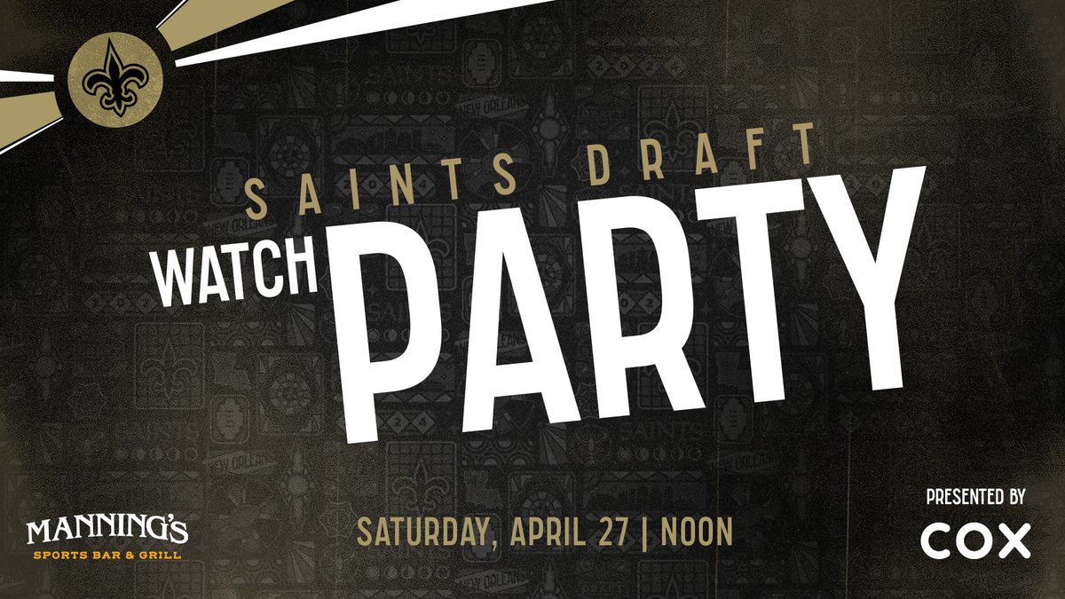 See y'all tomorrow for our Draft Watch Party at Manning's!🎉 Doors open at Noon and get to meet a couple of legends👀 #Saints | @CoxComm