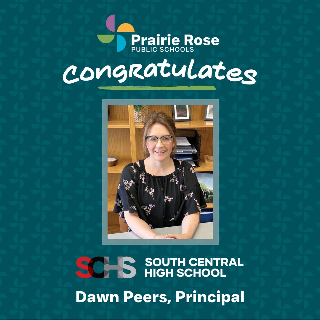 Prairie Rose Public Schools would like to congratulate longtime PRPS teacher Dawn Peers who will be moving into the principal role at South Central High School this fall. Read the full announcement: myprps.com/news/dawn-peer… #kindlehearts #forgefutures