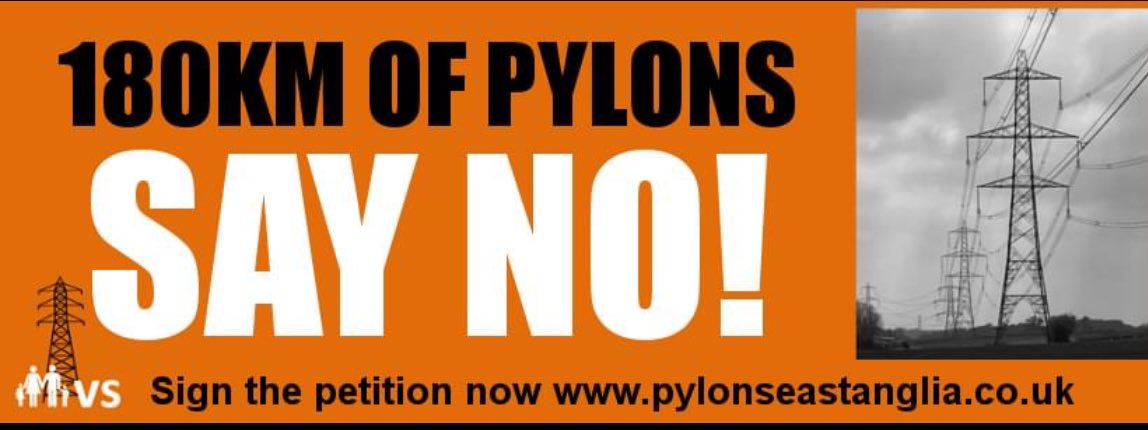 @greeneking as the country’s leading pub company what are your views on @nationalgriduk plans to run these pylons through the heart of your home county of Suffolk, as well as Norfolk & Essex? We are supporting the great work of @PylonsEAnglia to #sayno #180kmofpylons - will you?