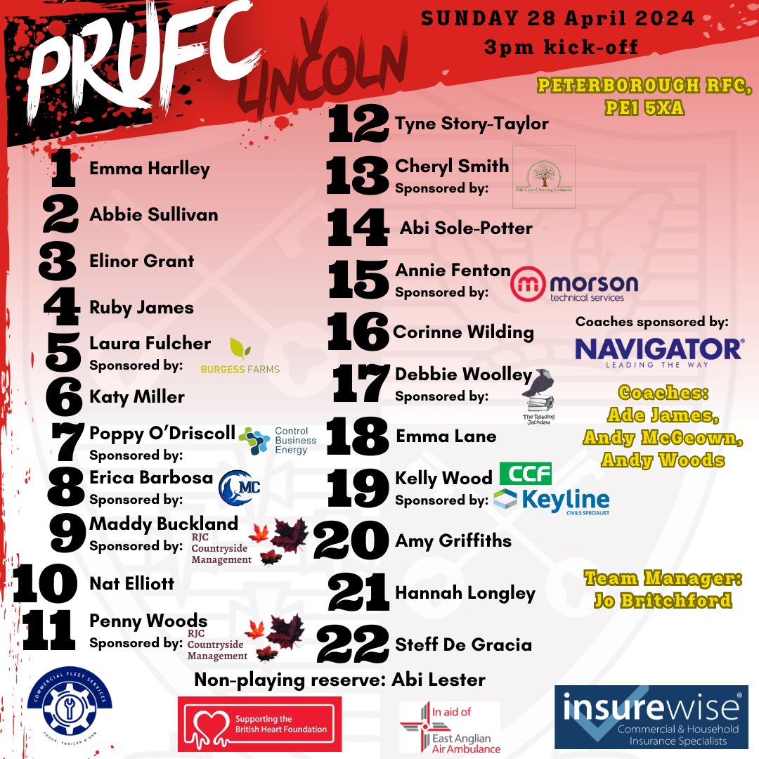 Saturday 27 April: 🏉 @PRUFC Academy v @TowcestriansRFC 🕒 3pm Sunday 28 April: 🏉 @PRUFCLadies v @Lincoln_Rugby 🕒 3pm #Rugby #Peterborough #clubforall @HandPRugby @EastMidsRugby @PRC_Sports @P_C_R_C @PTAlanSwann