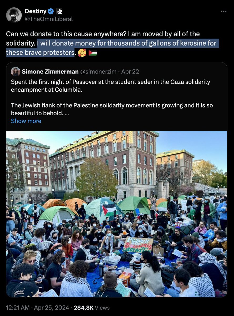 Biden loves to falsely accuse Jewish-led student activists of antisemitism, but when one of his millionaire supporters literally threatens to burn Jewish students alive, he says nothing.