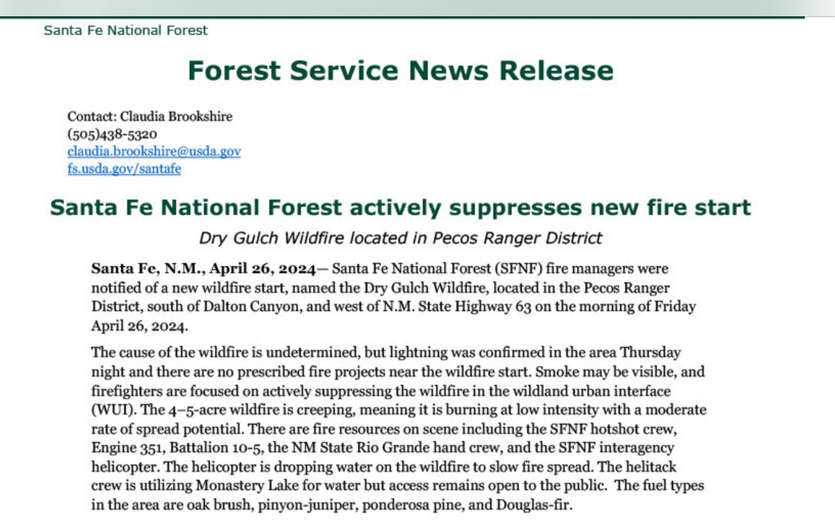 Press release about #DryGulchFire 
#NMFire
🔥🔥🔥