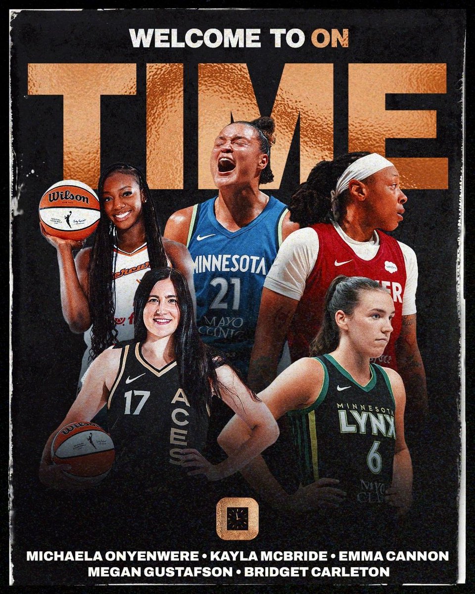 We are proud to announce a powerhouse addition to our On Time Fam as we welcome Michaela Onyenwere, Kayla McBride, Emma Cannon, Megan Gustafson, and Bridget Carleton. Under #WNBA Legend Ticha Penicheiro’s mentorship, we're set for a thrilling journey of excellence and growth. ⌚