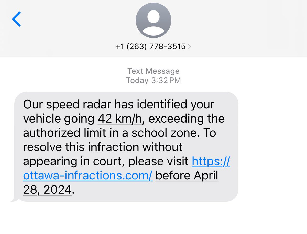 New phishing text just dropped @ottawacity @OttawaPolice