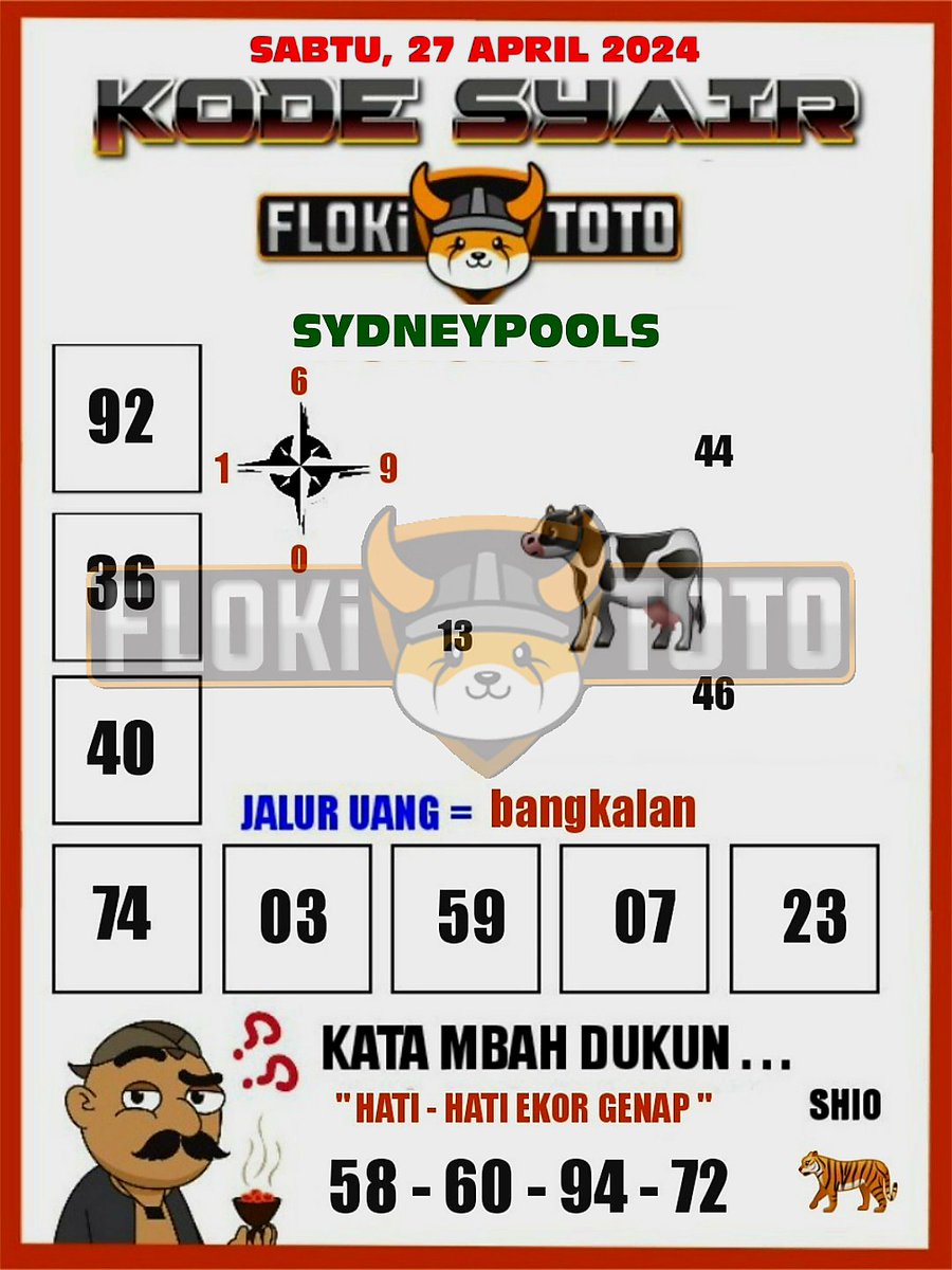 SYAIR TOGEL SYDNEY – 27 APRIL 2024
#flokitoto #flokitogel #flokislot #syairtogel #syairsgp #syairhk #syairsydney #syairsydneynight #togelonline #togeljitu #togelhongkong #togelsgp #togelsydney #resulttogel #resulthk #resultsgp #resultsydney #Datahk #datasgp #datasydney