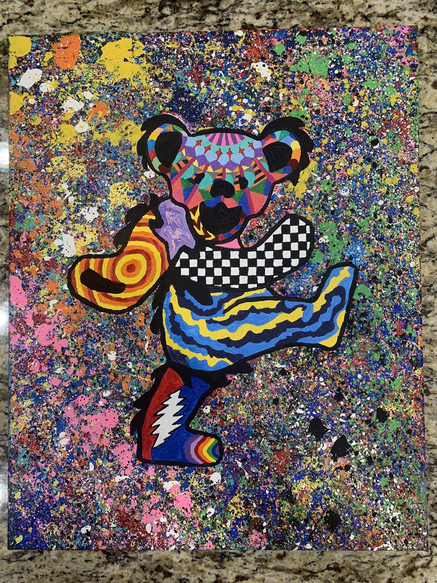 The dead inspired me to make music, paint, and play the guitar. So it only felt right to make this. 

#gratefuldead #painting #acrylicpainting