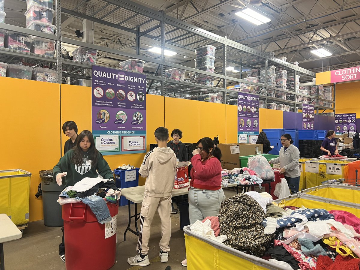 Our 8th grade #OLHMS students had a great time at Cradles for Crayons! #olhmserves