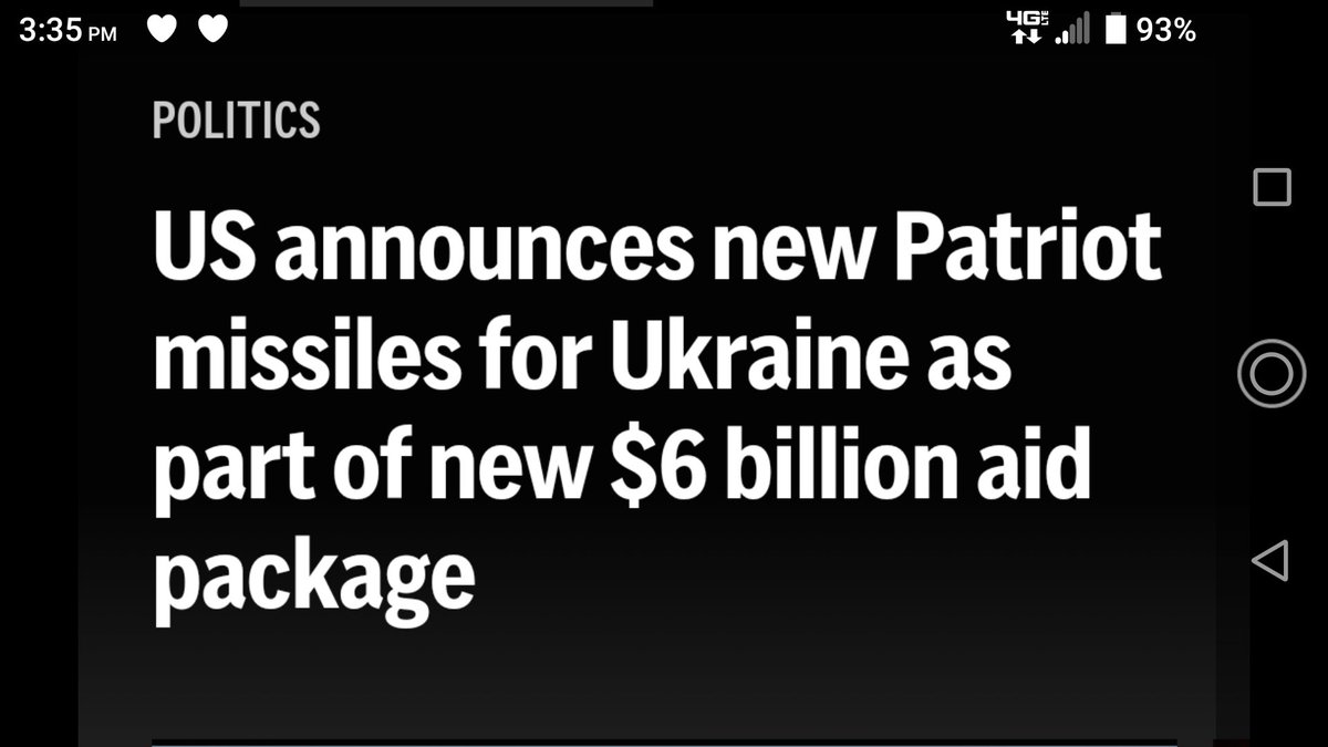 💥💥 🇺🇲 Announces $6bl aid package headed for 🇺🇦, it will come with much needed munitions for existing Patriot Missile Defence Systems, to the displeasure of myself & many others no additional batteries have been designated for 🇺🇦 at this point 💥💥 #PatriotsforUkraine…