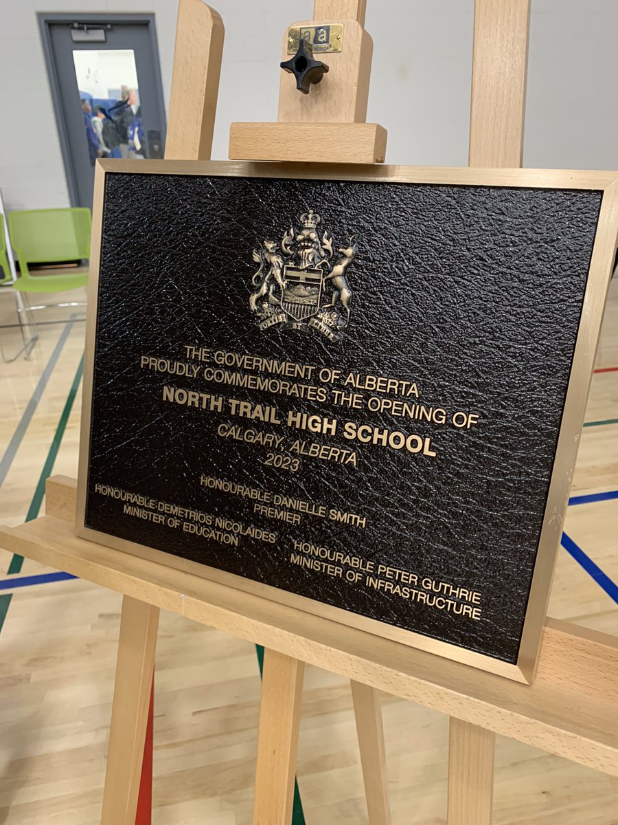YYCNorthHigh's tweet photo. The Advocates for North Calgary High School were honoured to be included in today’s Official Opening of @NorthTrailHS! Over 20 Years of advocacy and today they Officially rang the bell! #yycNorthHigh #TeenageTsunami 🌊 #ItsOurTurn #WeAreCBE #ABed #abpoli #GoNighthawks #YYC https://t.co/ocQZi88GhQ
