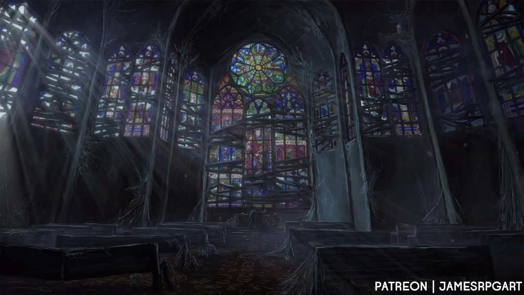 Some of the old splendour of Ravenloft still shows, especially in these stained glass windows. A shame most of them are boarded up these days!