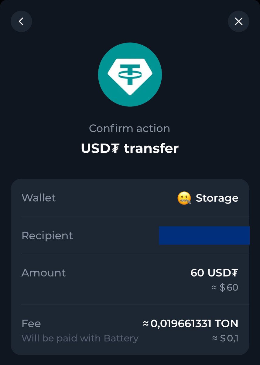 Best utility of #crypto in one screen: — Tonkeeper - best decentralised wallet on #TON; — USDt - best stablecoin in #Web3; — «Battery» - best feature to #gasless transactions, available in #Tonkeeper. Check it yourself! 💎🔥