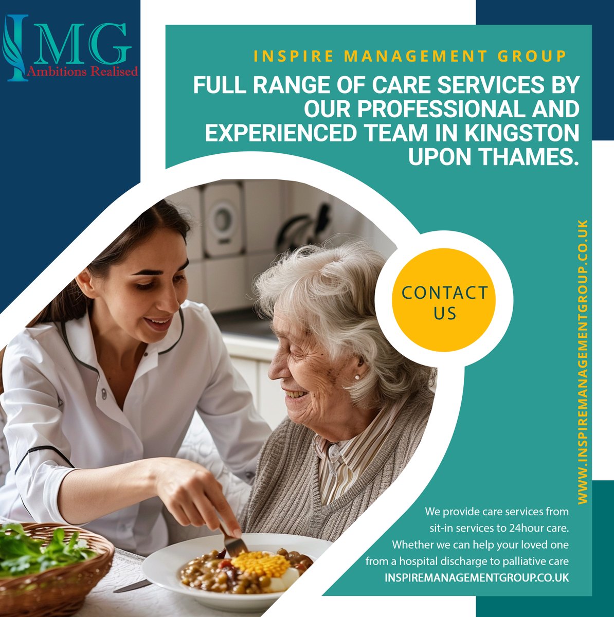 Full range of care services by our friendly, dignified and caring team in and around Kingston Upon Thames inspiremanagementgroup.co.uk #care #carer #careservices #homecare #kingstonuponthames