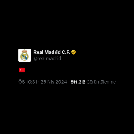 Real Madrid’in paylaşımı: 🇹🇷