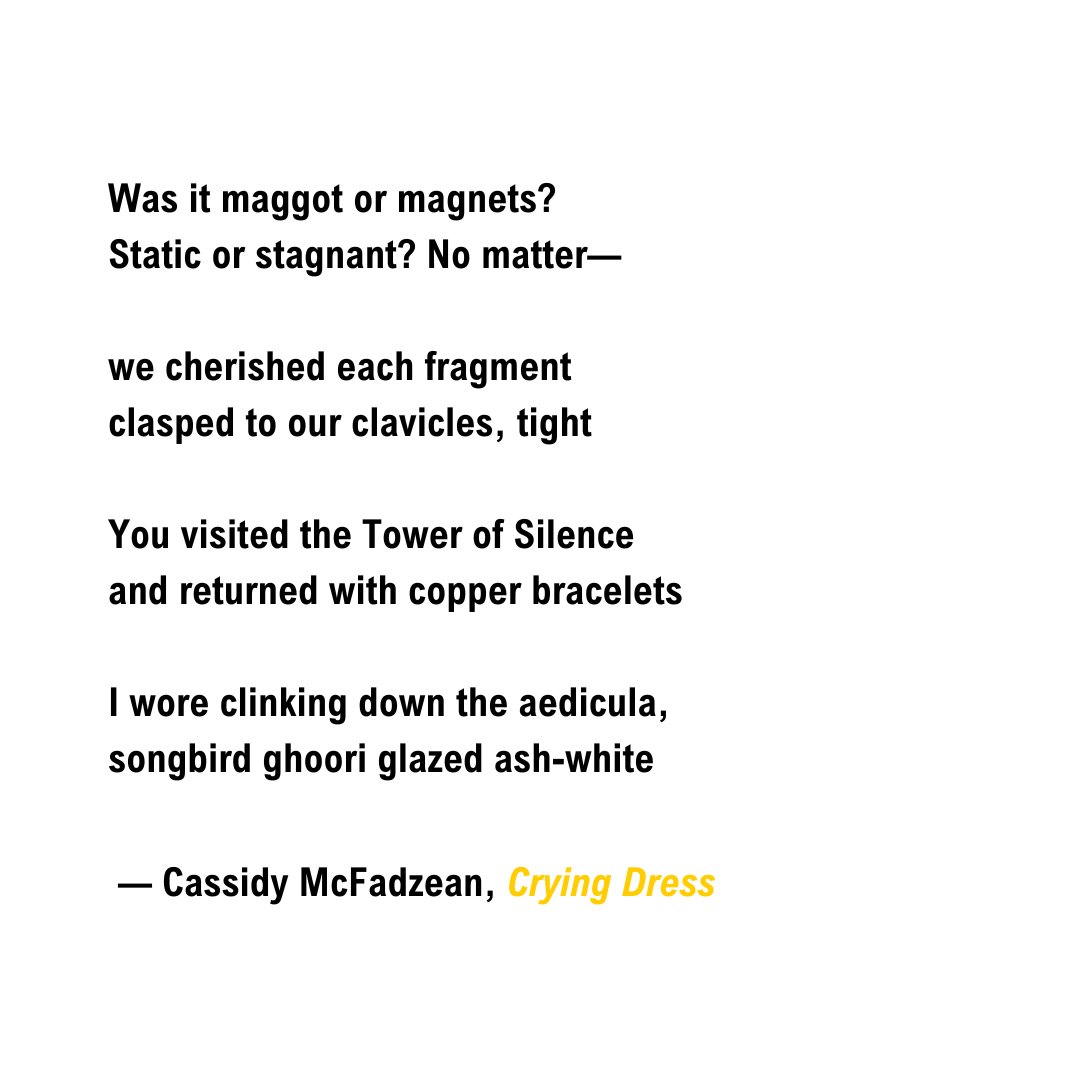 It's the last #PoetryFriday of #PoetryMonth! 💛 Today we're sharing an excerpt from CRYING DRESS by @cassidymcfadz.