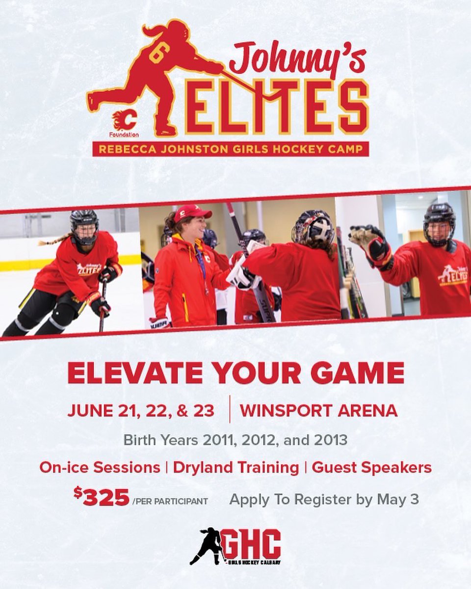 The second edition of Johnny’s Elites Girls Hockey Camp is back June 21st, 22nd, and 23rd!

Have a young hockey player who’s interested? Apply to register today! 

bit.ly/RJElites