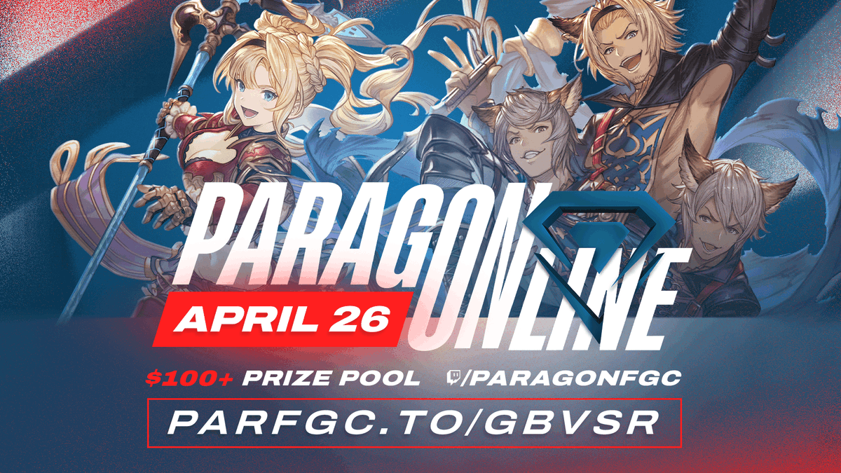 TODAY: ParagOnline #GBVSR 🪜 Ladder: 4-6 PM PST 💵 $100 Starting Prize Pool. Register: start.gg/PARAGONLINE Matcherino: parfgc.to/GBMATCH