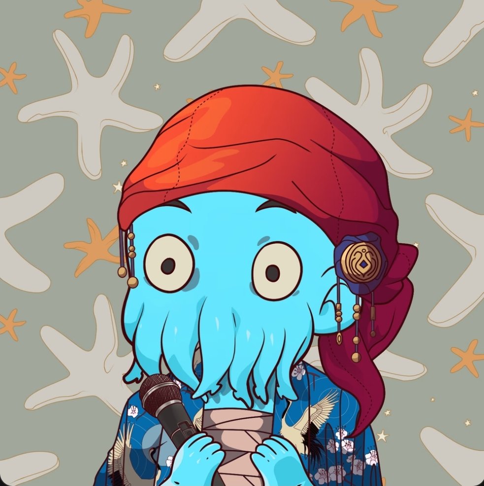 finkerzNFT's tweet photo. Love my #OctoKiddos by @OctoPeepsNFTs! Minted 3 and #opensea just recently decided to let me see the reveal lol. Not to pick favorites but check out that first one with the sharuken background, skull n guitar headband, and #FunkyHeart in its hand! So badass 😎 https://t.co/MGZCya3ikw