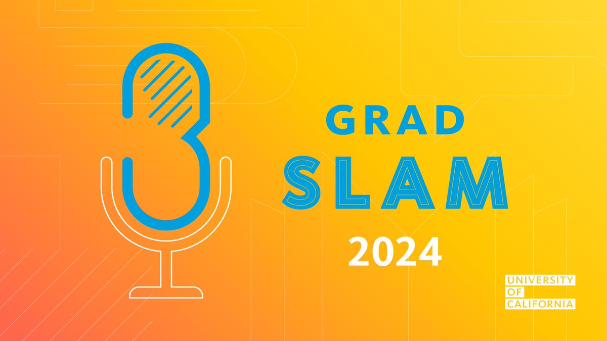 We're just one week out from UC #GradSlam 2024! Bookmark the livestream link to tune in May 3 starting at 10:30am and vote for your favorite graduate student research presentation! gradslam.universityofcalifornia.edu