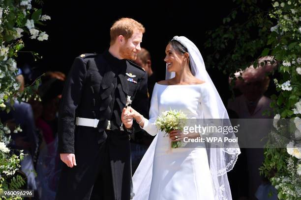 The Duke and Duchess of Sussex married at St George's Chapel #OTD in 2018 📸 Ben Stansall