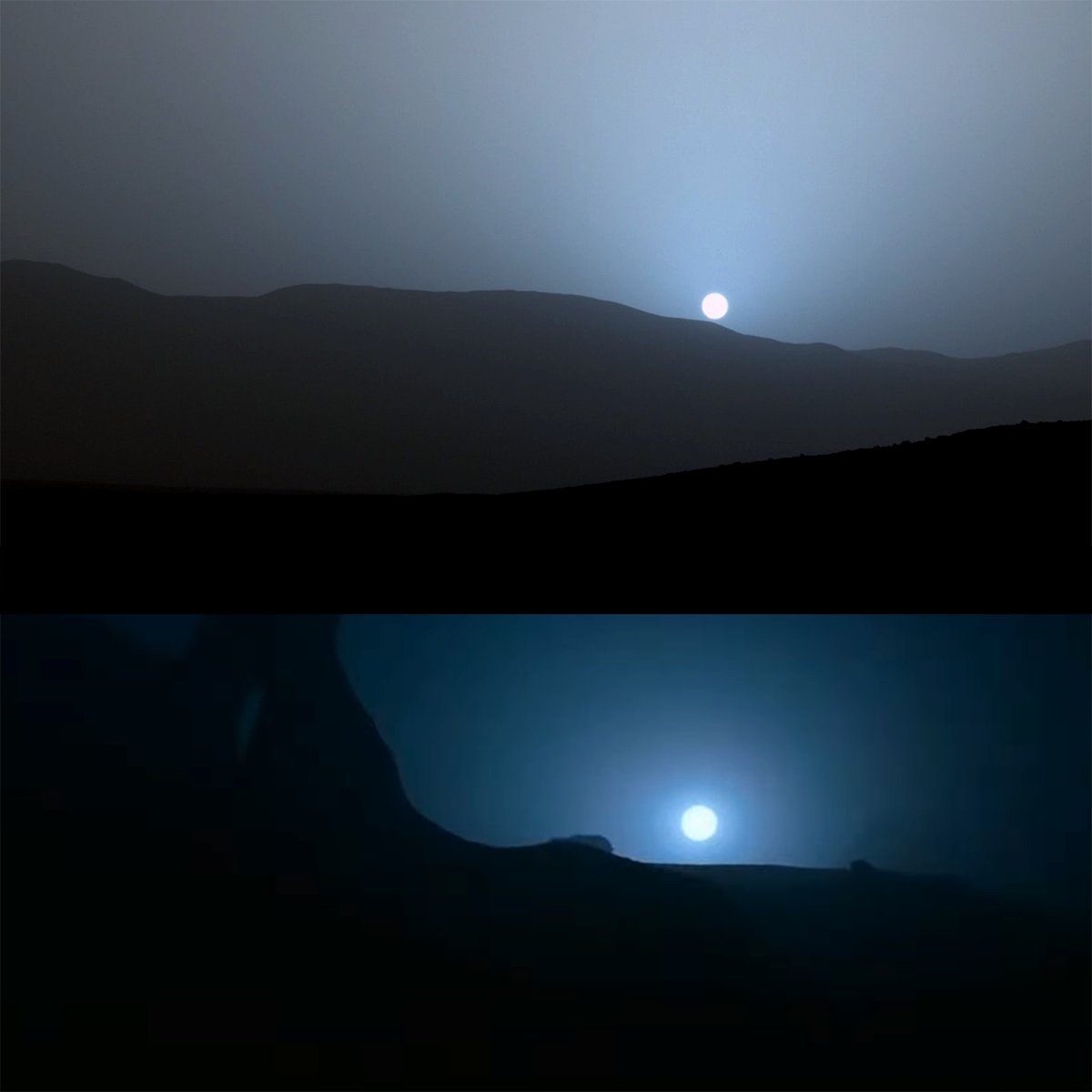 Since it's #AlienDay, here's a timely reminder: Top: Sunset on Mars Bottom: Sunset on LV-426