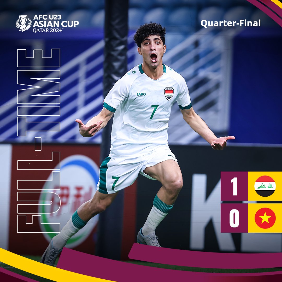 Final match result between Iraq and Vietnam

🇮🇶🆚🇻🇳

#AsianCupU23 #HayyaAsia #AFCU23 #RoadtoParis2024