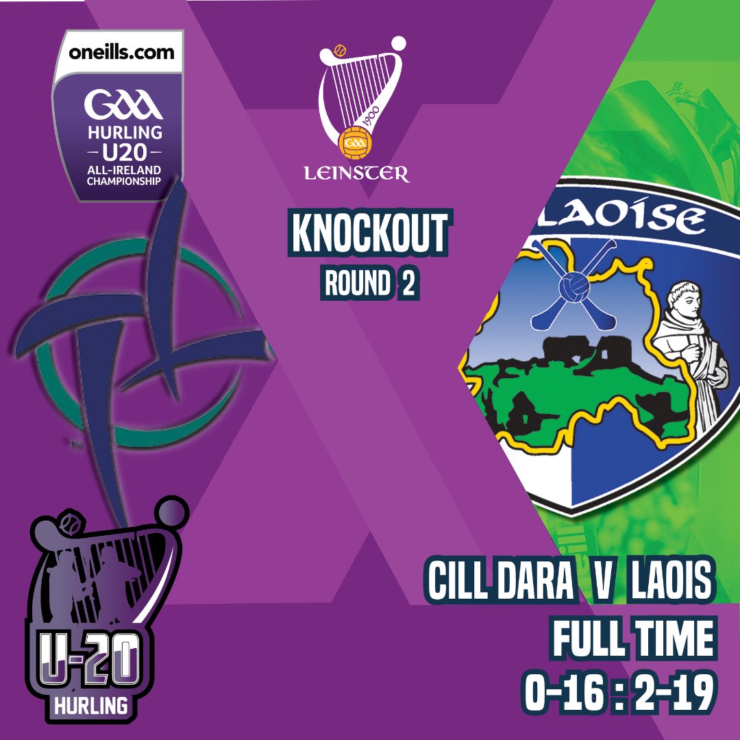 RESULT From the 2024 ONeills.com Leinster GAA U20 Hurling Championship Knockout Round 2 And its Laois who advance to the Quarter Finals Kildare 0-16 Laois 2-19 📺 Watch it back in Full on Clubber TV #LeinsterGAA @KildareGAA @CLGLaois